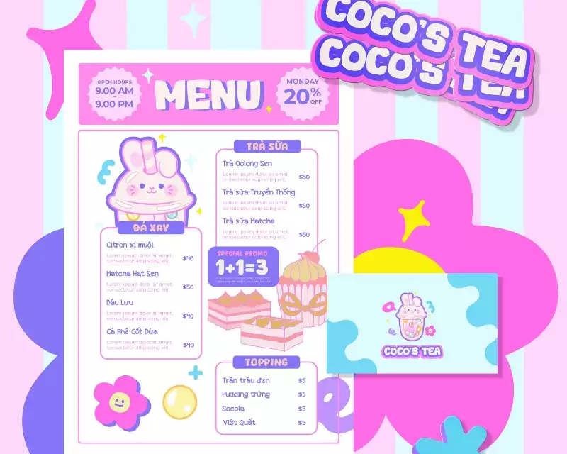 THIẾT KẾ NHẬN DIỆN THƯƠNG HIỆU COCO'S TEA