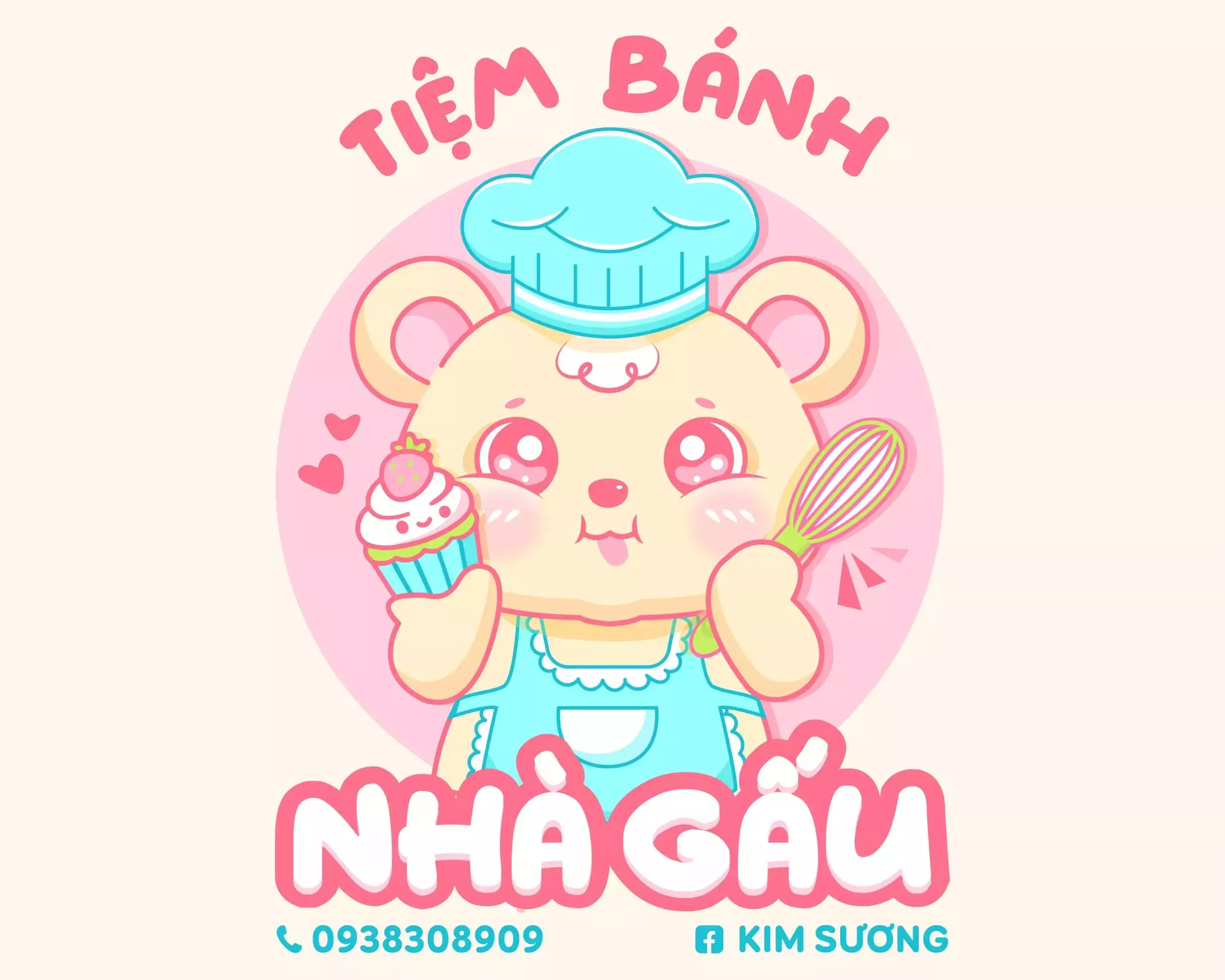 THIẾT KẾ LOGO TIỆM BÁNH NHÀ GẤU