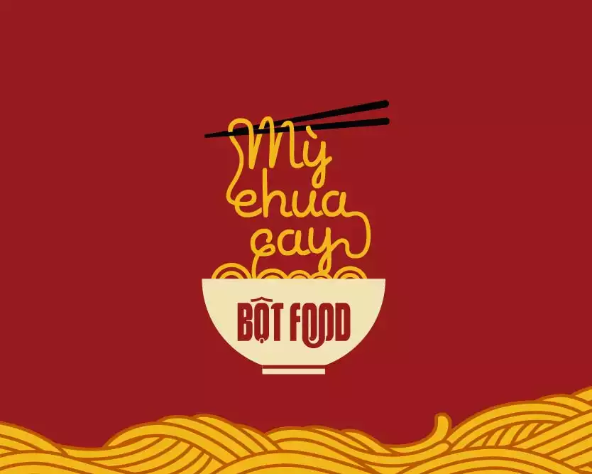 THIẾT KẾ LOGO TIỆM MỲ CAY BỘT FOOD