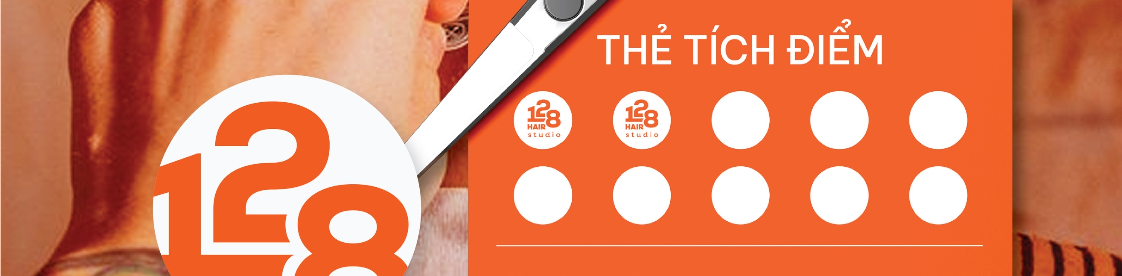 THIẾT KẾ LOGO THƯƠNG HIỆU 128 HAIR STUDIO